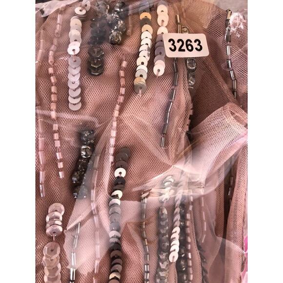 Mac Duggal Dress Sequin Embellished Flutter Sleeve Evening Vintage Rose NWT 4 - Picture 11 of 11